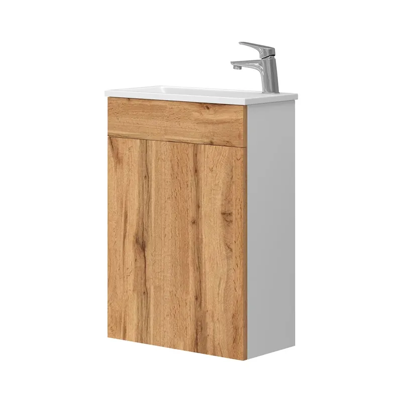Set mobilier baie Amadeo Stejar Goldkraft 2 piese, cu chiuveta Vicco Livrare rapidă