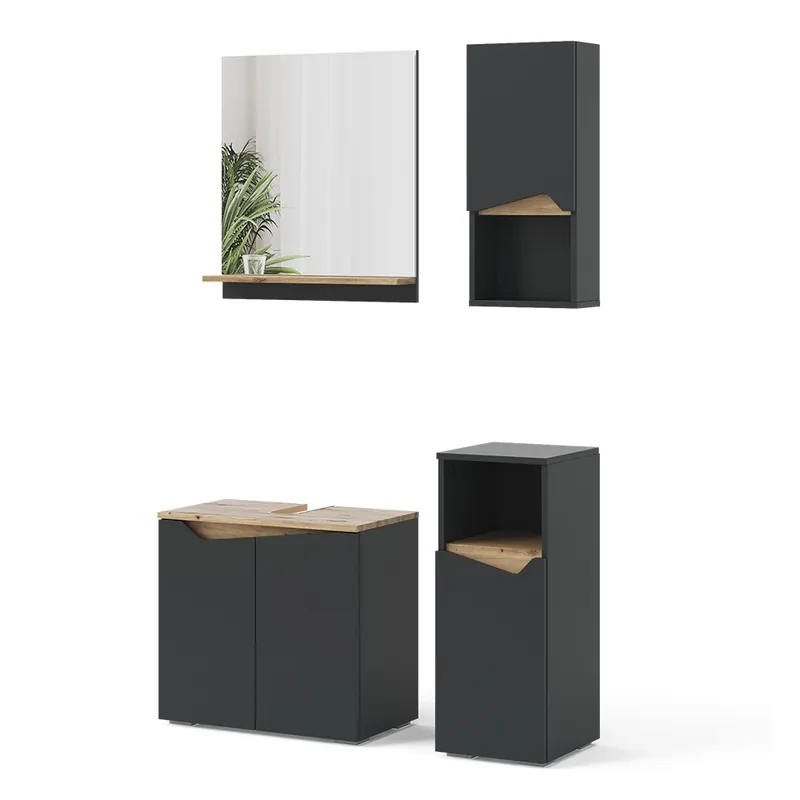 Preferatul clienților Set mobilier baie Marelle antracit 4 părți Vicco