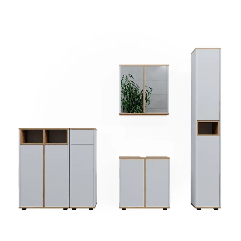 Reduceri Set mobilier baie Didi Alb/Artisan 5 părți Vicco