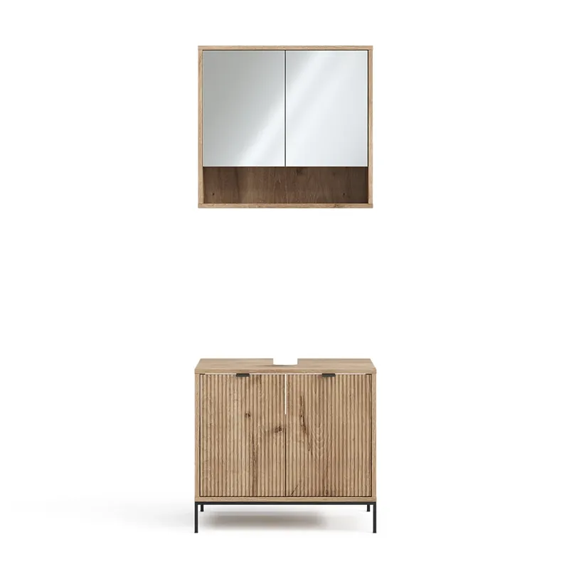 Set mobilier baie Eliza Stejar viking 2 părți Vicco Plată securizată