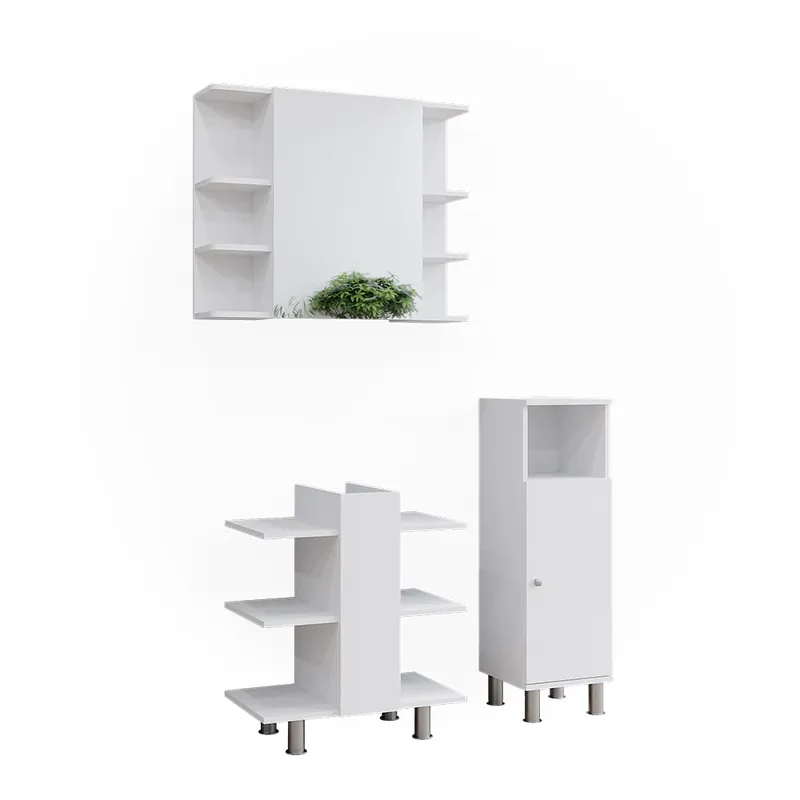 Ofertă limitată Set mobilier baie Fynn Alb 3 piese, cu dulap midi Vicco