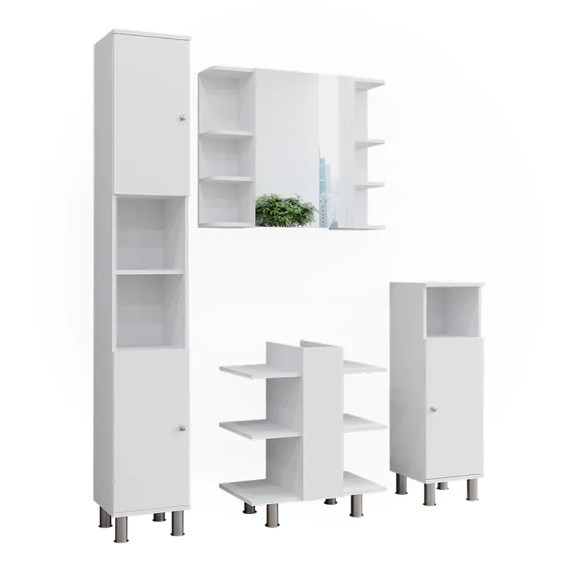 Set mobilier baie Fynn Alb 4 părți Vicco Preț mic