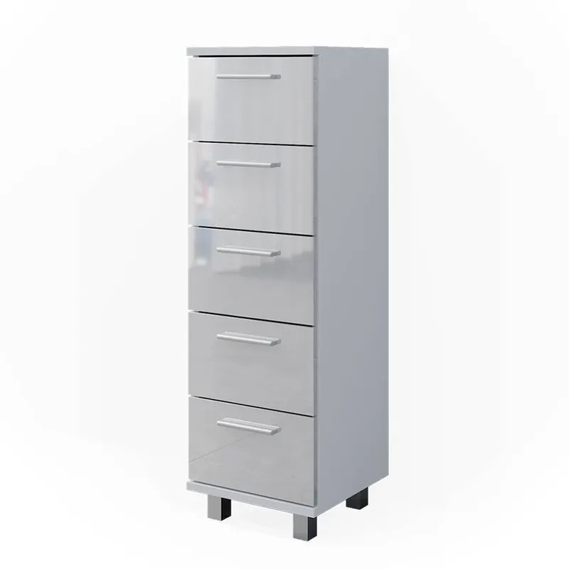 Premium Dulap baie Ilias Alb lucios ridicat 30x95 cm Vicco
