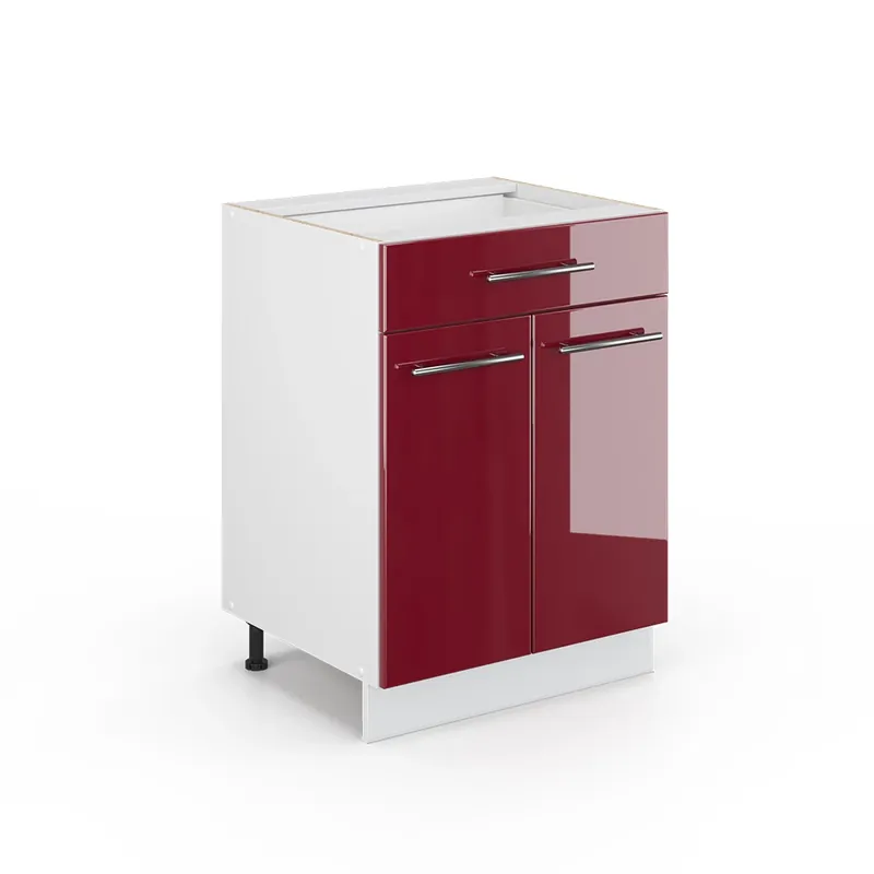 Premium Dulap baie Fame-Line Bordeaux lucios ridicat 60x82 cm cu sertar, fara blat Vicco