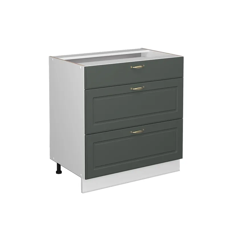 Disponibil imediat Dulap baie Fame-Line Casă de țară verde și aurie 80x82 cm cu 3 sertare, fara blat Vicco