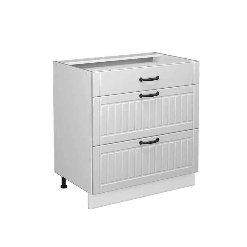 Dulap baie Fame-Line Casă de țară albă 80x82 cm cu 3 sertare, fara blat Vicco Preț promoțional
