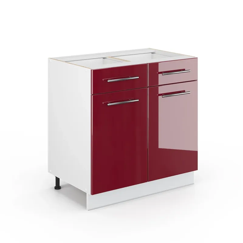 Noutate Dulap baie Fame-Line Bordeaux lucios ridicat 80x82 cm fara blat Vicco
