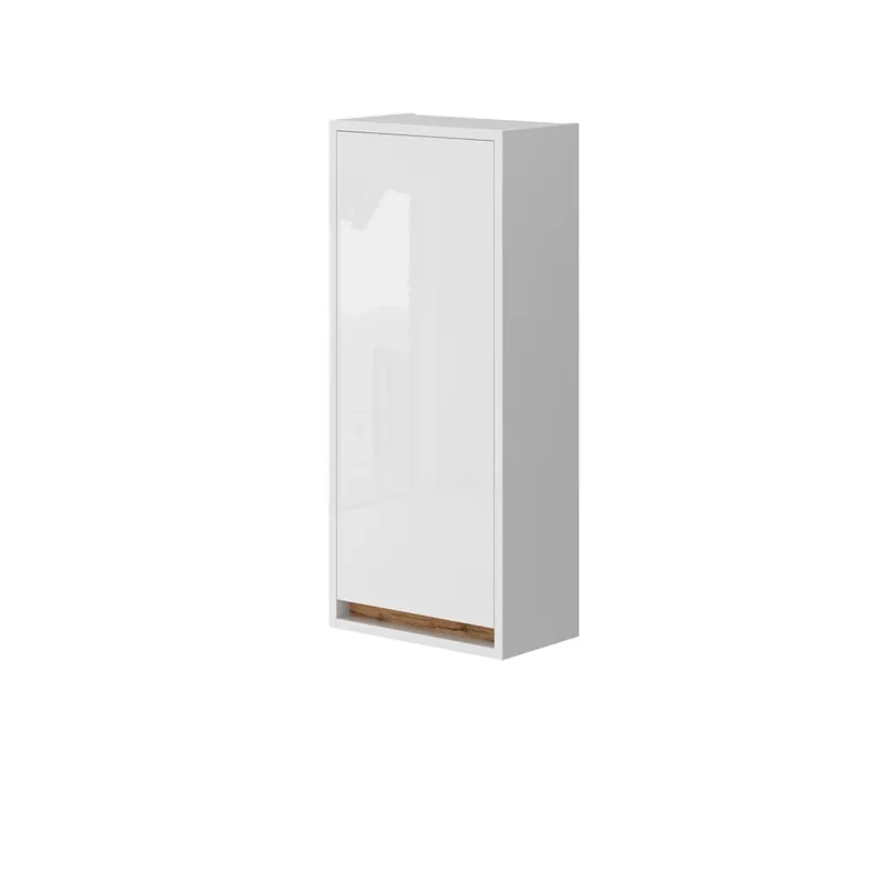 Dulap pentru baie Detmold Alb lucios/stejar Goldkraft 81.6x35 cm cu usa Vicco Ieftin