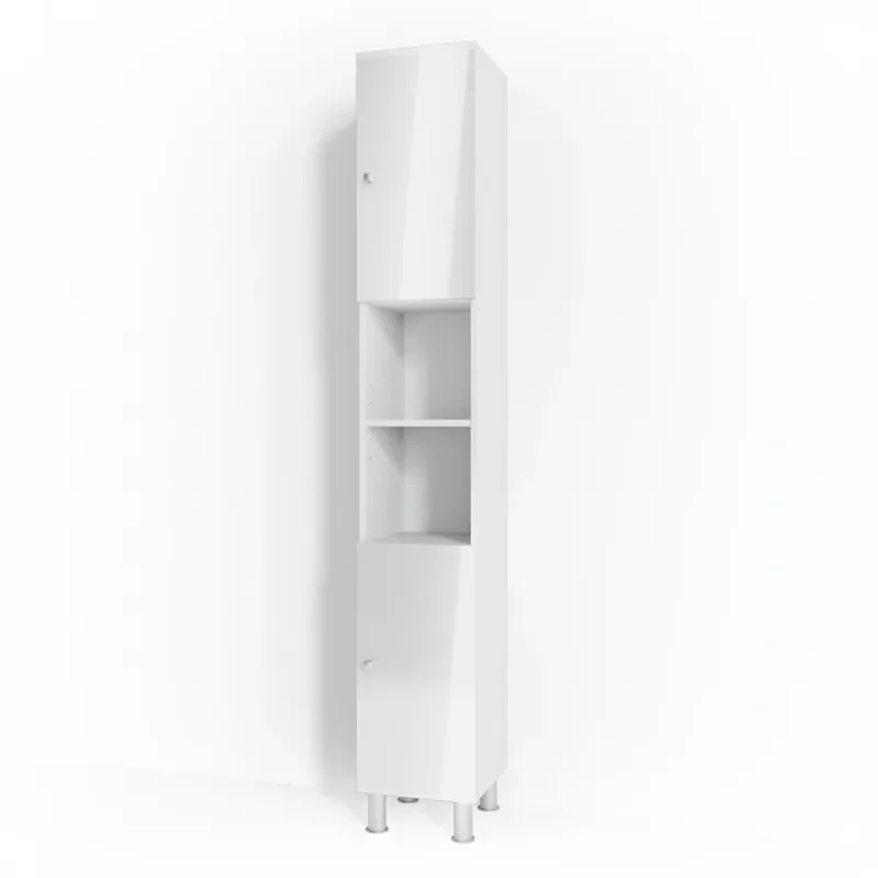 Vezi acum Dulap de baie Fynn Alb lucios ridicat 30x190 cm Vicco
