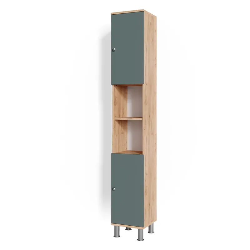 Ofertă exclusivă Dulap de baie Fynn Verde 30x190 cm Vicco