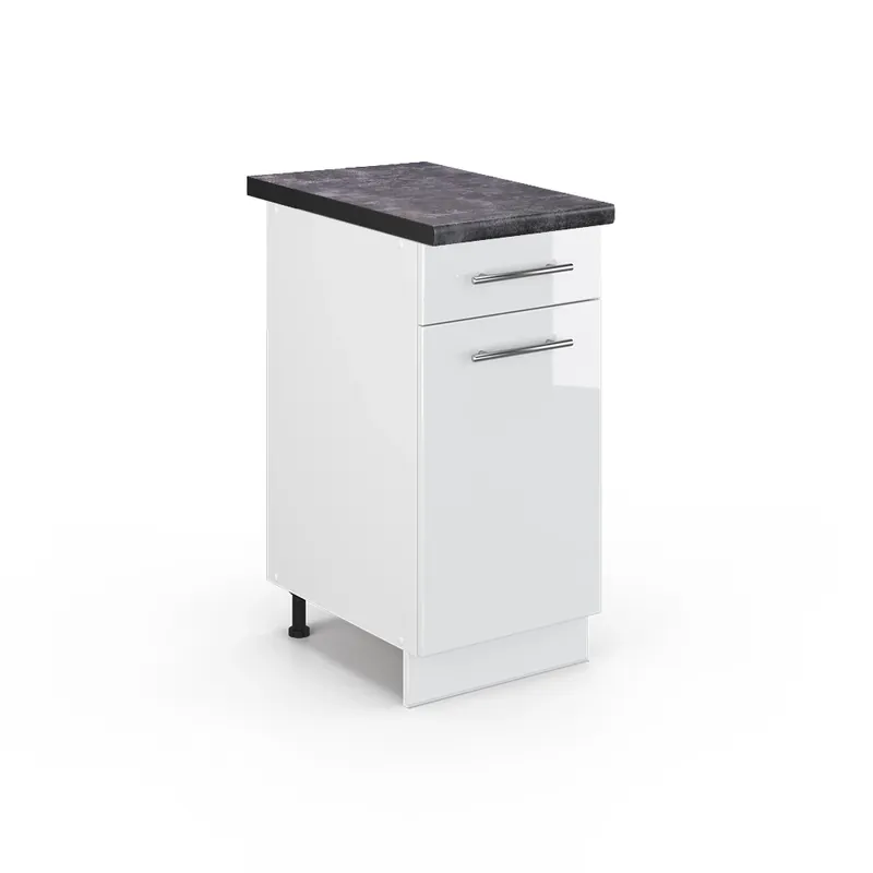 Dulap de bază de bucătărie Fame-Line Alb lucios ridicat 40 cm , AP Antracit Vicco Ofertă exclusivă
