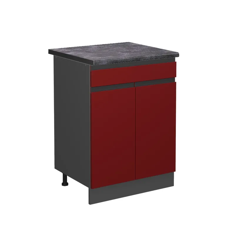 Reducere extra Dulap de bază de bucătărie R-Line Roşu 60 cm , AP Antracit Vicco