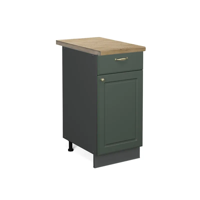 Dulap de bază de bucătărie Fame-Line Casă de țară verde și aurie 40 cm , AP Stejar Vicco Cumpărături sigure