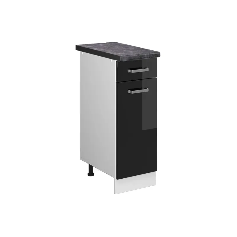 Dulap de bază de bucătărie R-Line Negru lucios ridicat 30 cm , AP Antracit Vicco Reducere specială