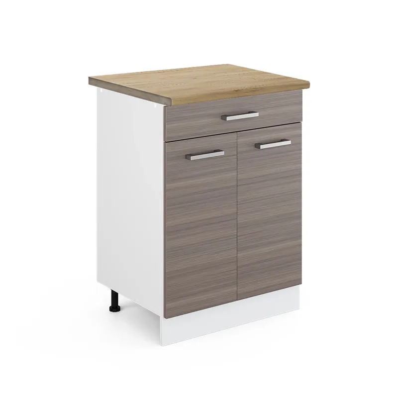 Dulap de bază de bucătărie R-Line Gri nobil 60 cm cu sertar, stejar AP Vicco Doar azi