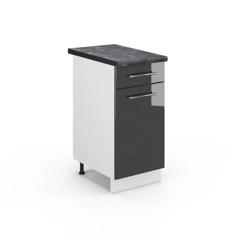 Dulap de bază de bucătărie Fame-Line Antracit lucios ridicat 40 cm , AP Antracit Vicco Bestseller
