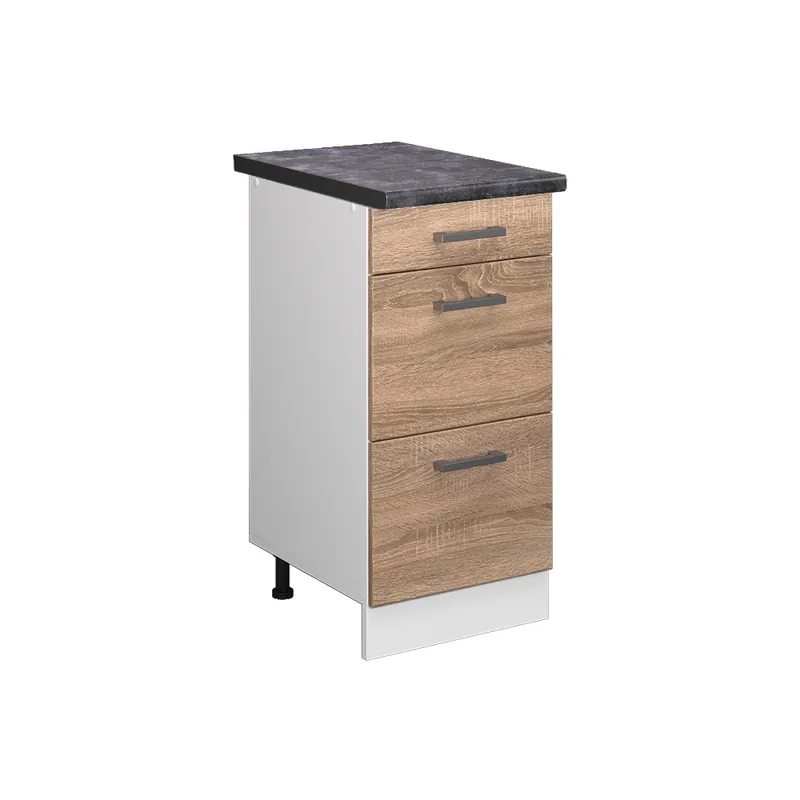 Dulap de bază de bucătărie R-Line Sonoma 40 cm cu sertare, AP antracit Vicco Reducere