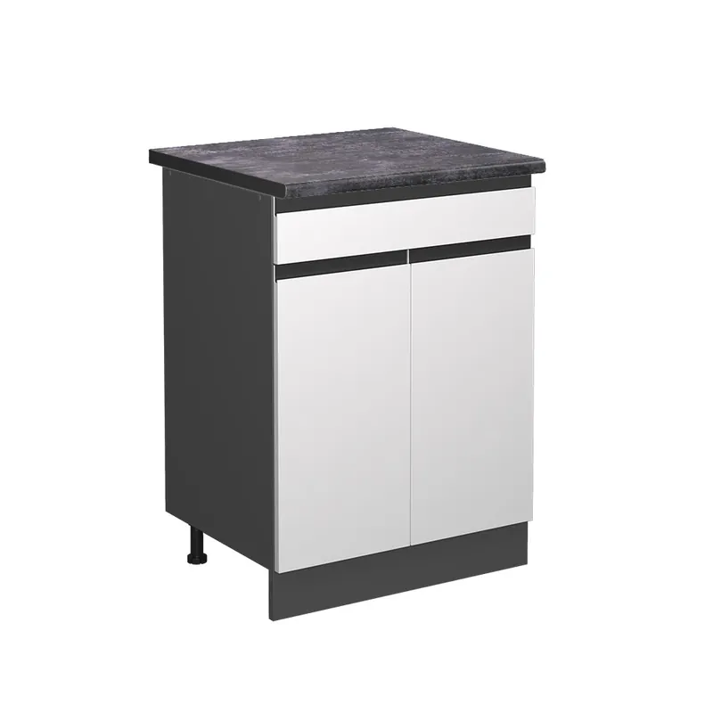 Dulap de bază de bucătărie R-Line Alb 60 cm , AP Antracit Vicco Preferatul clienților
