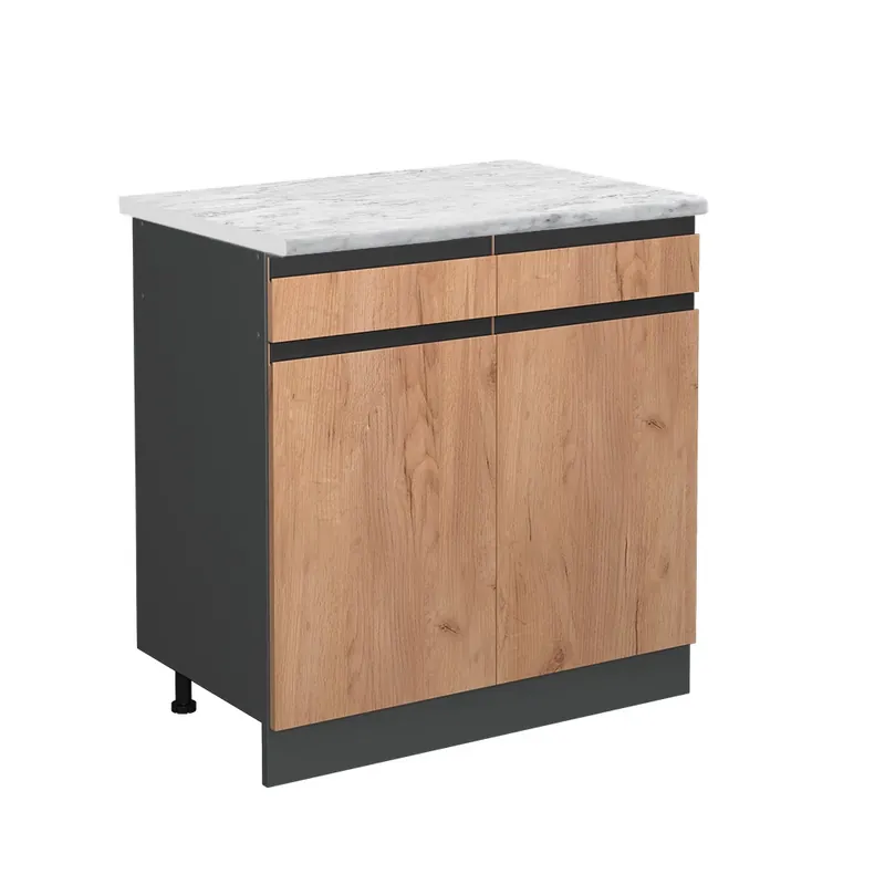 Reducere specială Dulap de bază de bucătărie R-Line Stejar Goldkraft 80 cm marmură AP Vicco