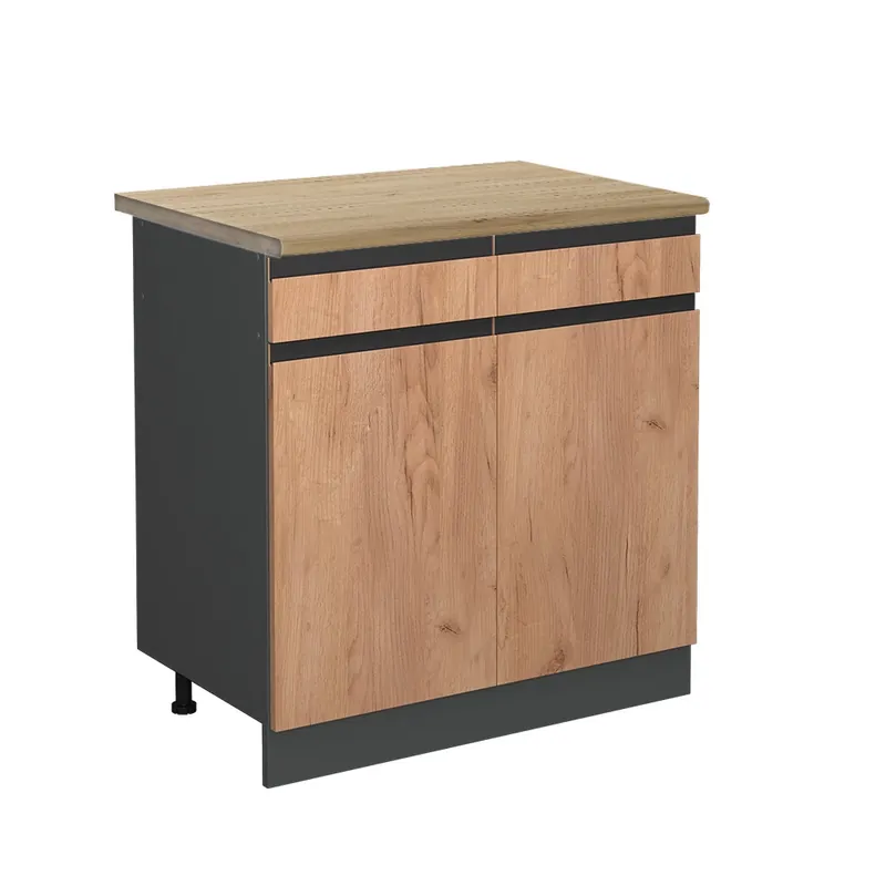 Livrare expres Dulap de bază de bucătărie R-Line Stejar Goldkraft 80 cm , AP Stejar Vicco
