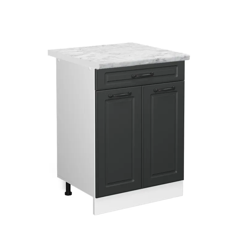 Dulap de bază de bucătărie R-Line Casă de țară antracit 60 cm cu sertar, marmura AP Vicco Retur gratuit