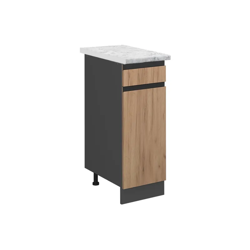 Dulap de bază de bucătărie R-Line Stejar Goldkraft 30 cm marmură AP Vicco Retur ușor