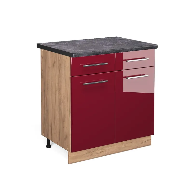 Dulap de bază de bucătărie Fame-Line Bordeaux lucios ridicat 80 cm , AP Antracit Vicco Comandă acum