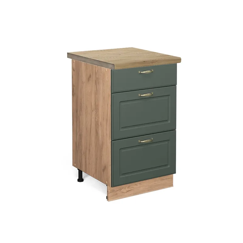 Reducere extra Dulap de bază de bucătărie Fame-Line Casă de țară verde și aurie 50 cm , AP Stejar Vicco