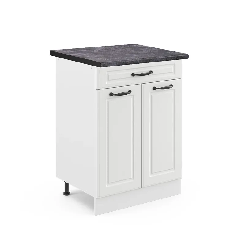 Doar azi Dulap de bază de bucătărie R-Line Casă de țară albă 60 cm cu sertar, AP antracit Vicco