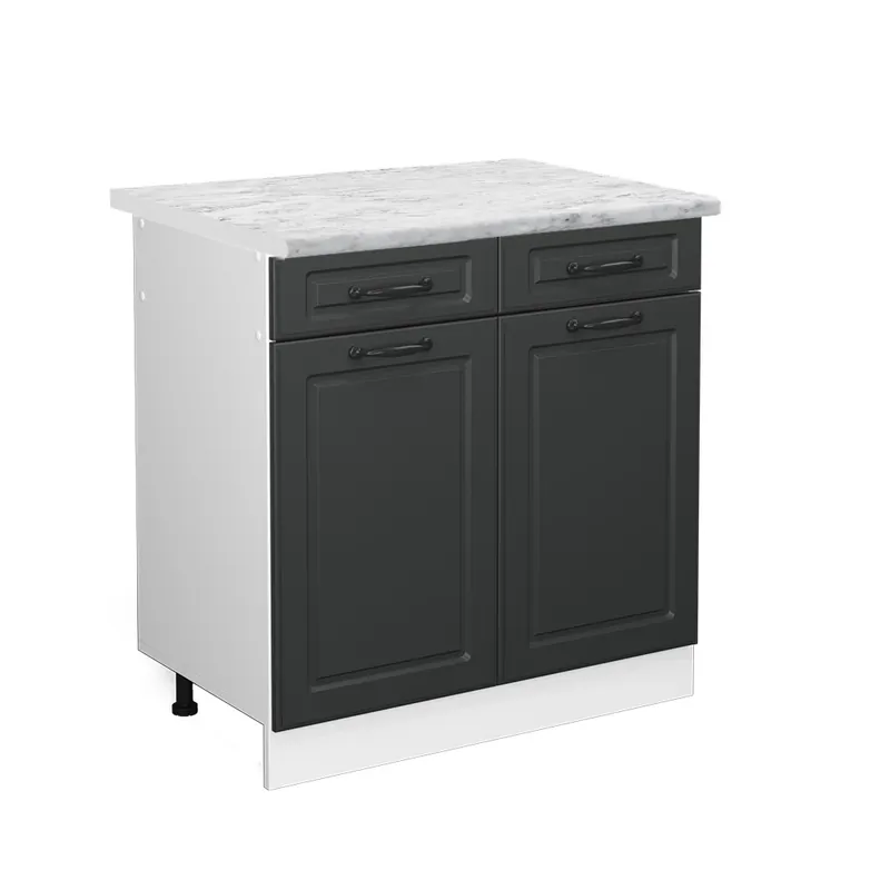 Dulap de bază de bucătărie R-Line Casă de țară antracit 80 cm , AP Marmură Vicco Preț mic