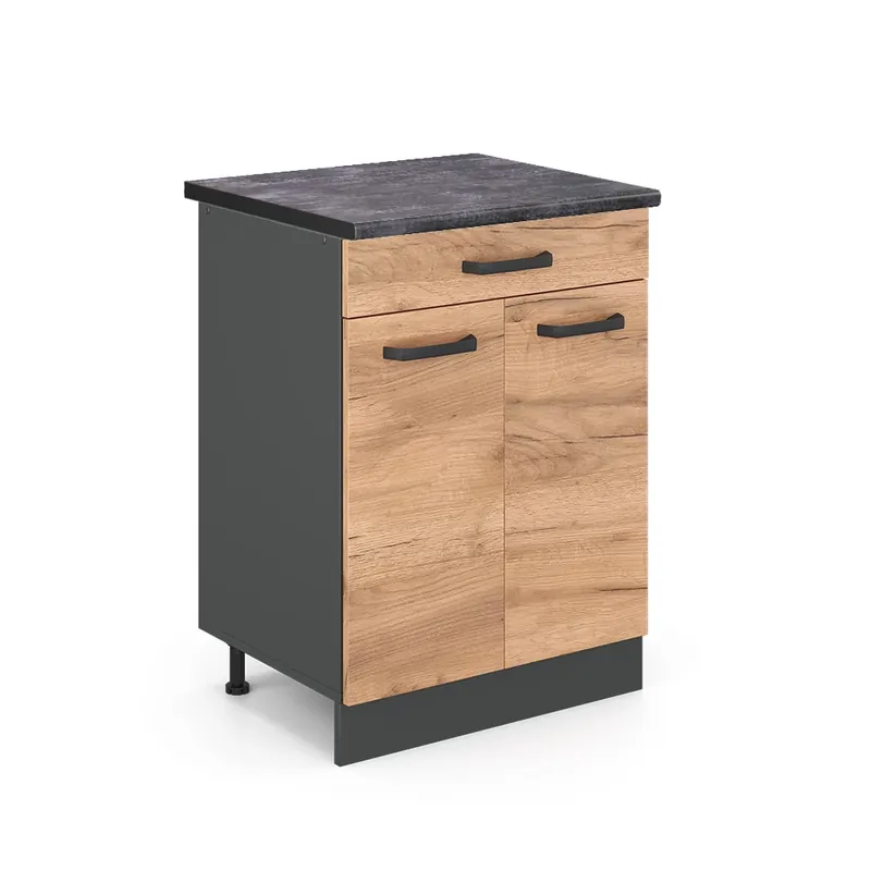 Dulap de bază de bucătărie R-Line Stejar Goldkraft 60 cm , AP Antracit Vicco Reduceri
