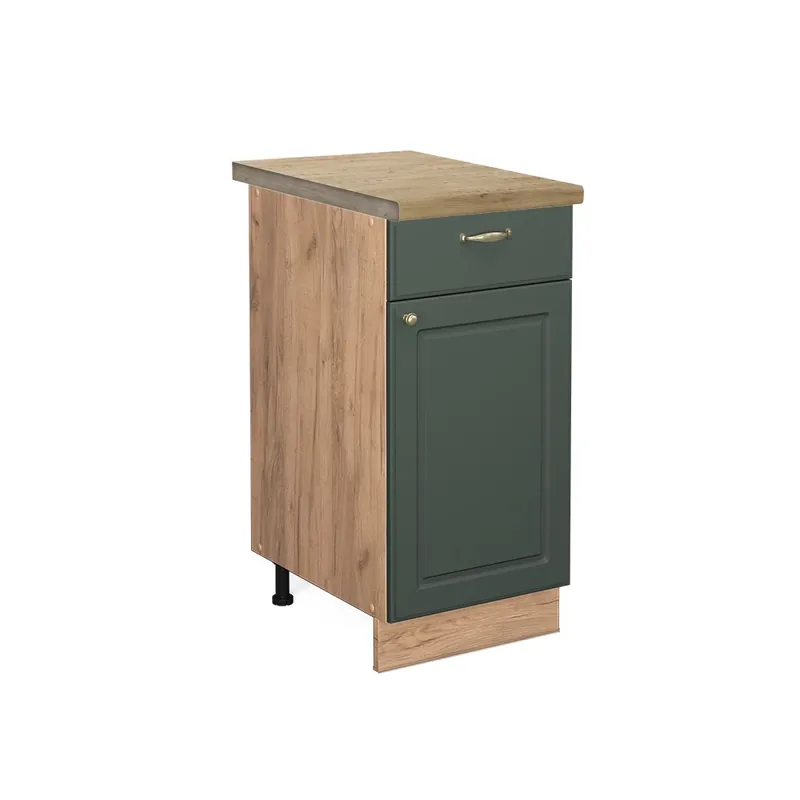 Reducere Dulap de bază de bucătărie Fame-Line Casă de țară verde și aurie 40 cm , AP Stejar Vicco