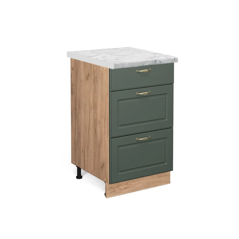 Dulap de bază de bucătărie Fame-Line Casă de țară verde și aurie 50 cm , AP Marmură Vicco Super ofertă