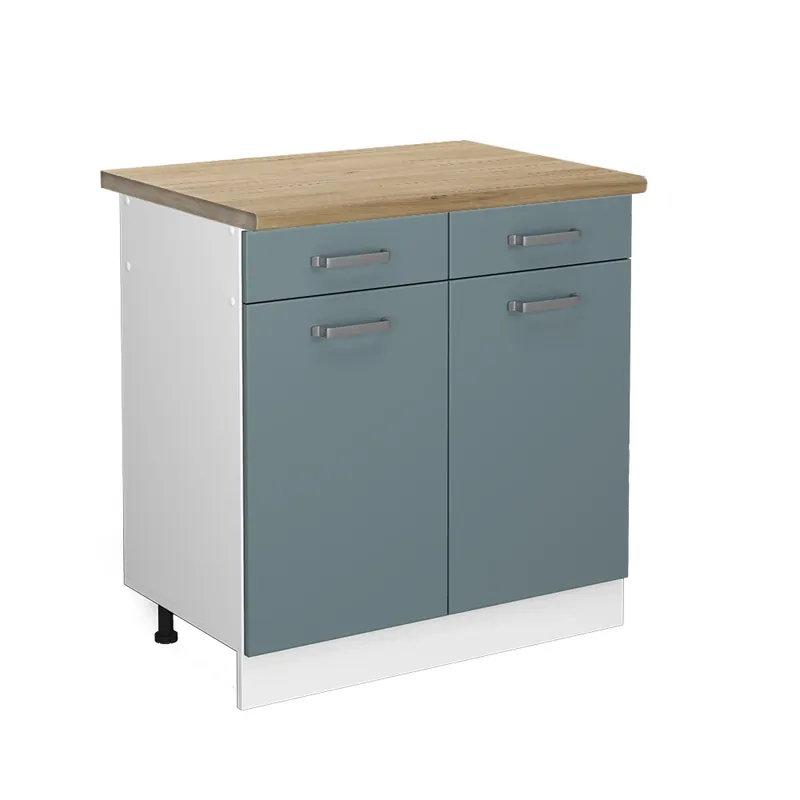 Dulap de bază de bucătărie R-Line Albastru-gri 80 cm , AP Stejar Vicco Ofertă limitată