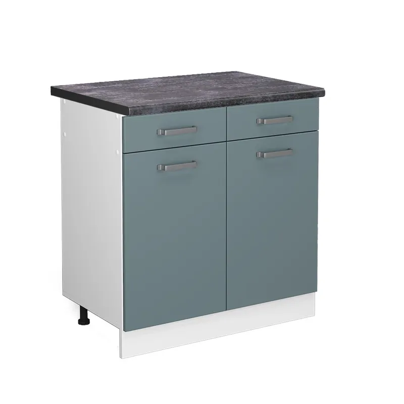 Dulap de bază de bucătărie R-Line Albastru-gri 80 cm , AP Antracit Vicco Plată sigură