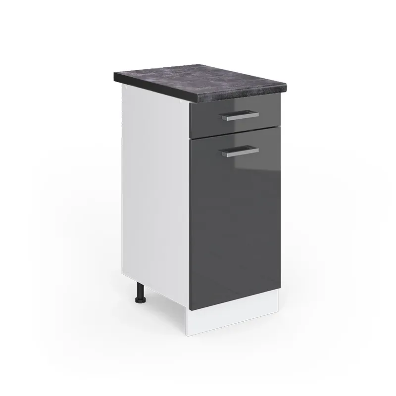 Preț mic Dulap de bază de bucătărie R-Line Antracit lucios ridicat 40 cm , AP Antracit Vicco