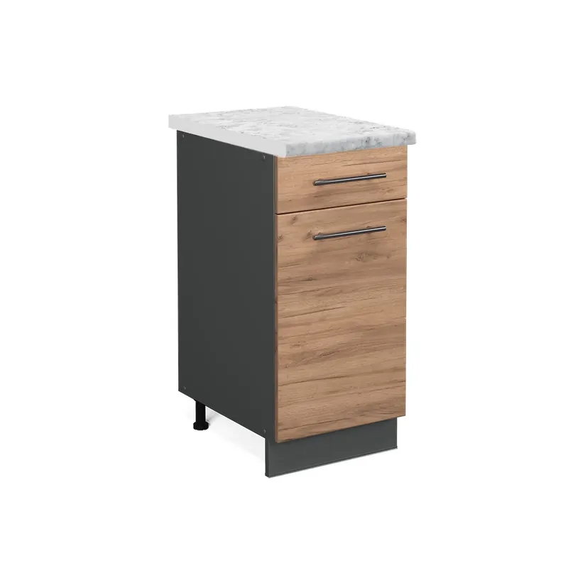Ofertă exclusivă Dulap de bază de bucătărie Fame-Line Stejar Goldkraft 40 cm , AP Marmură Vicco