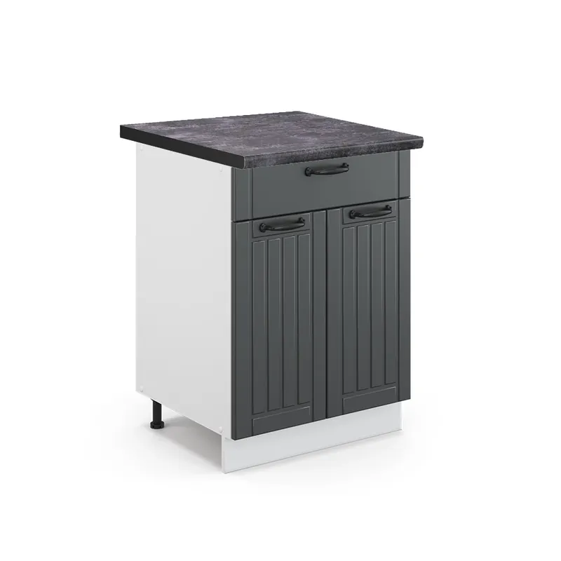 Reducere specială Dulap de bază de bucătărie Fame-Line Casă de țară antracit 60 cm cu sertar, AP antracit Vicco