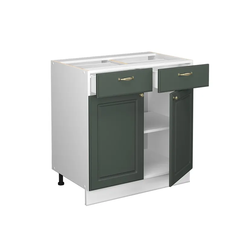 Dulap de bază de bucătărie Fame-Line Casă de țară verde și aurie 80 cm , AP Stejar Vicco Retur ușor