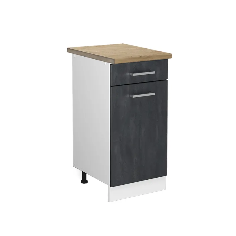 Preț redus Dulap de bază de bucătărie R-Line Beton negru 40 cm AP stejar Vicco