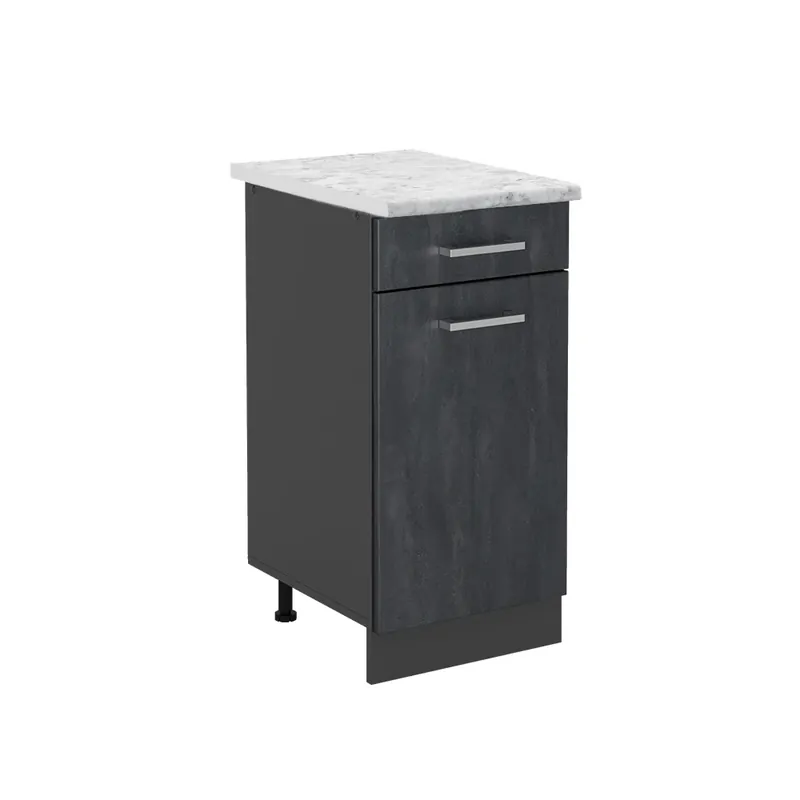 Reduceri Dulap de bază de bucătărie R-Line Beton negru 40 cm marmură AP Vicco