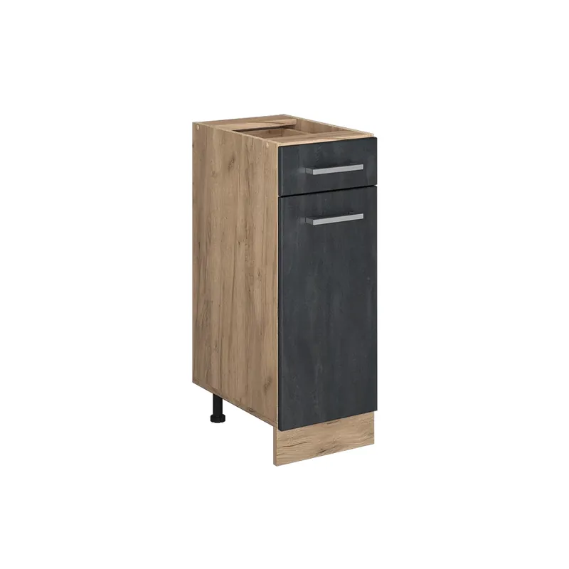 Reducere Dulap de bază de bucătărie R-Line Beton negru 30 cm fara blat Vicco