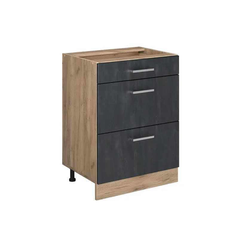 Mai ieftin Dulap de bază de bucătărie R-Line Beton negru 60 cm fara blat Vicco