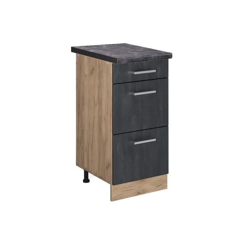 Dulap de bază de bucătărie R-Line Beton negru 40 cm AP Antracit Vicco Plată securizată