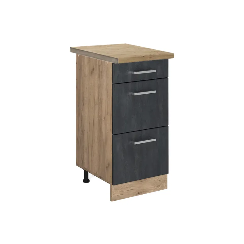 Reducere specială Dulap de bază de bucătărie R-Line Beton negru 40 cm AP stejar Vicco
