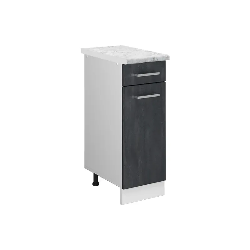 Plată sigură Dulap de bază de bucătărie R-Line Beton negru 30 cm marmură AP Vicco