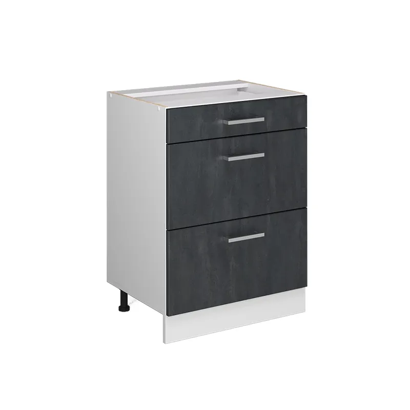 Dulap de bază de bucătărie R-Line Beton negru 60 cm fara blat Vicco Reducere de preț