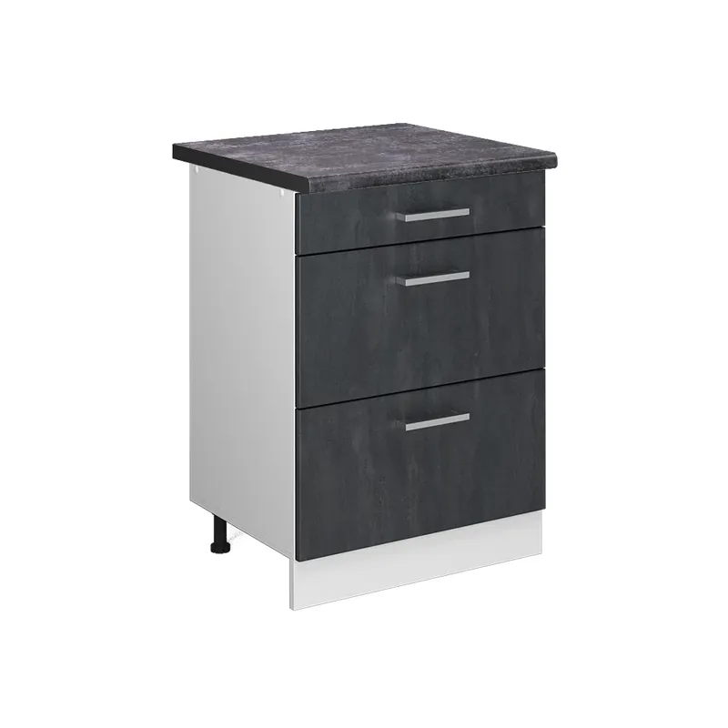 Plată securizată Dulap de bază de bucătărie R-Line Beton negru 60 cm AP Antracit Vicco