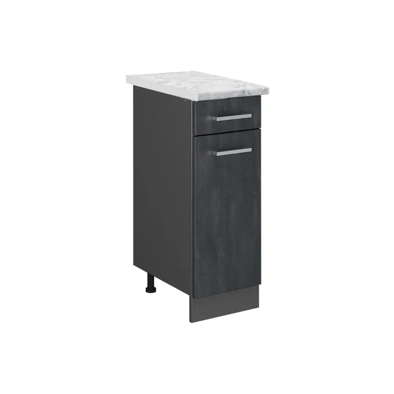 Dulap de bază de bucătărie R-Line Beton negru 30 cm marmură AP Vicco Chilipir