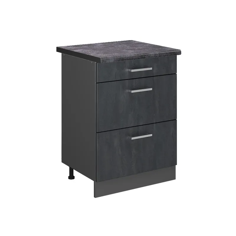 Dulap de bază de bucătărie R-Line Beton negru 60 cm AP Antracit Vicco Livrare expres